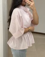 شومیز لینن نیلو - تصویر 2